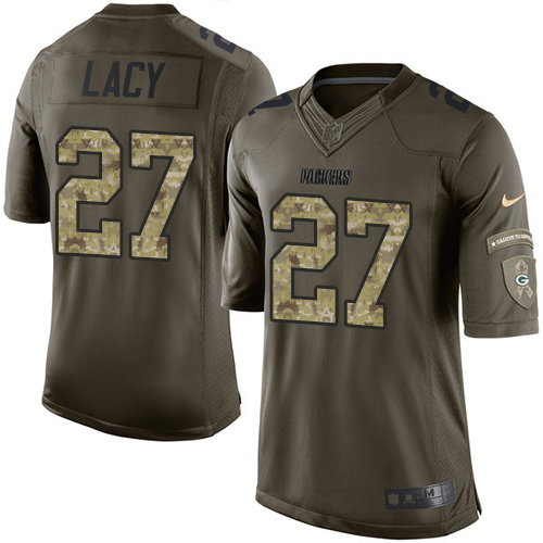 Youth Limited Eddie Lacy Nike Jersey Green - #27 Salute to Service NFL Green Bay Packers